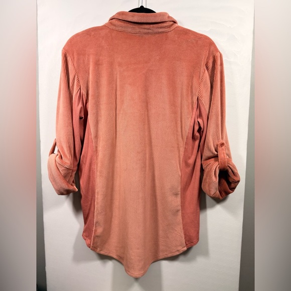 Lapis Peach Women’s Size XL Quarter Sleeve “corduroy “ Button Up Shirt - Picture 5 of 6